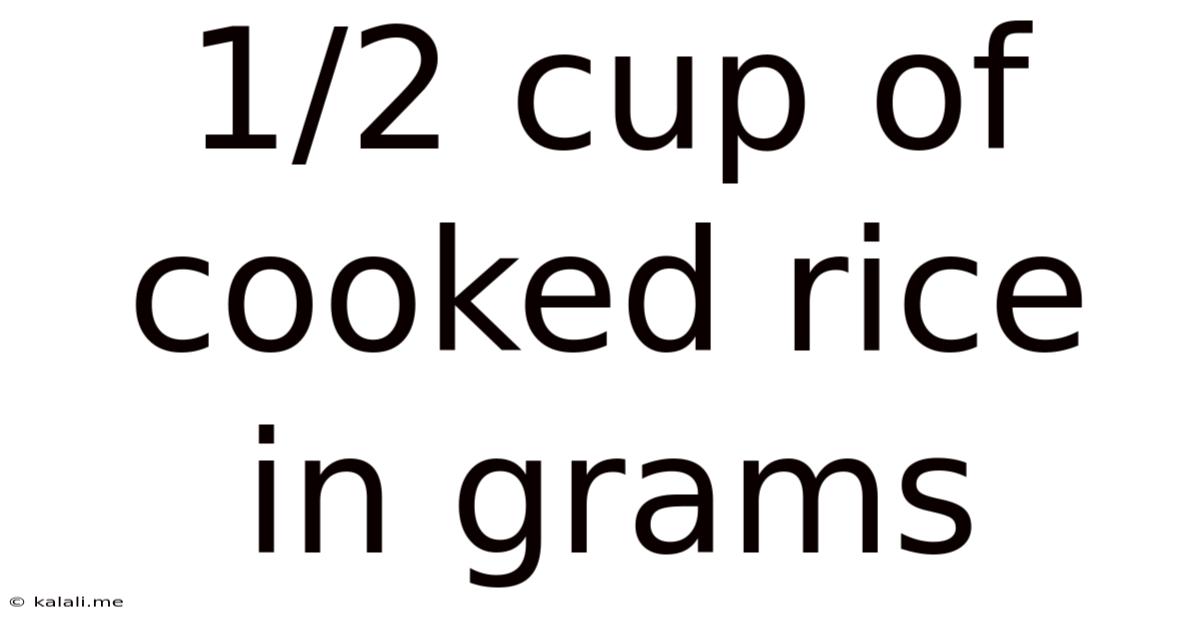 1/2 Cup Of Cooked Rice In Grams