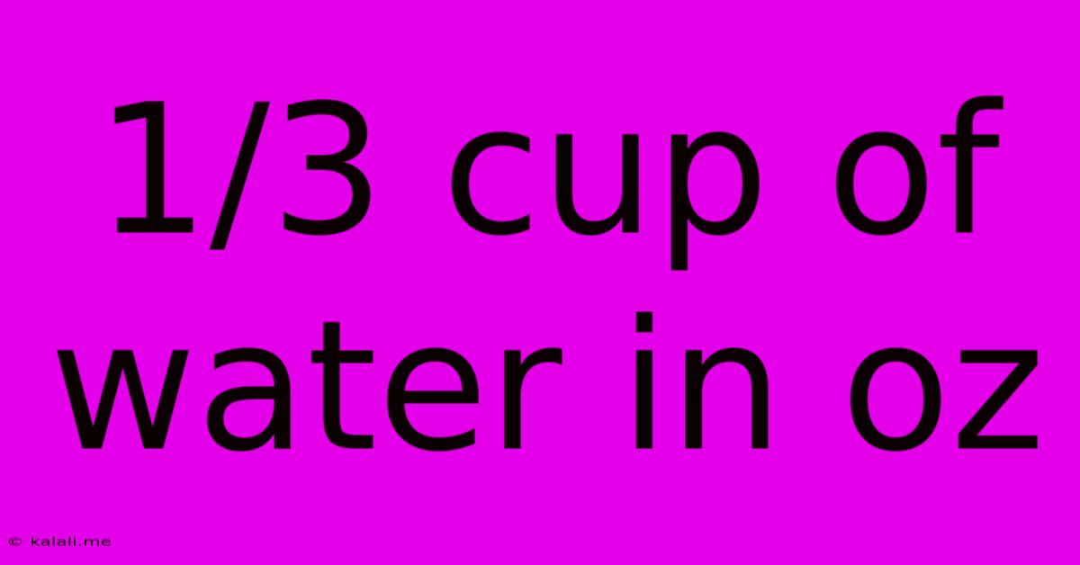 1/3 Cup Of Water In Oz