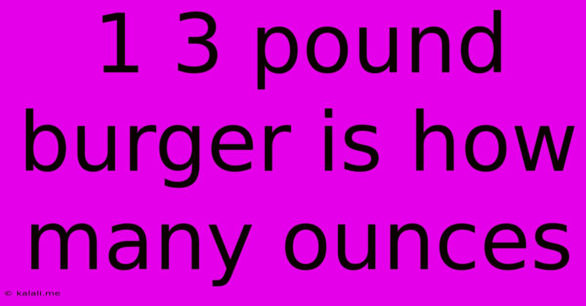 1 3 Pound Burger Is How Many Ounces