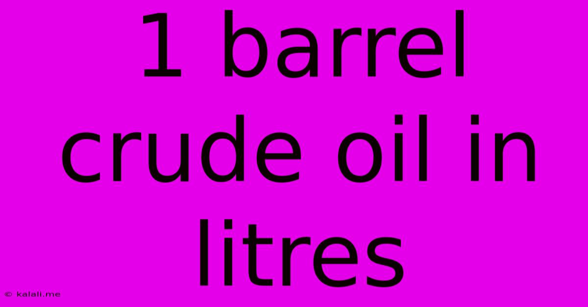1 Barrel Crude Oil In Litres