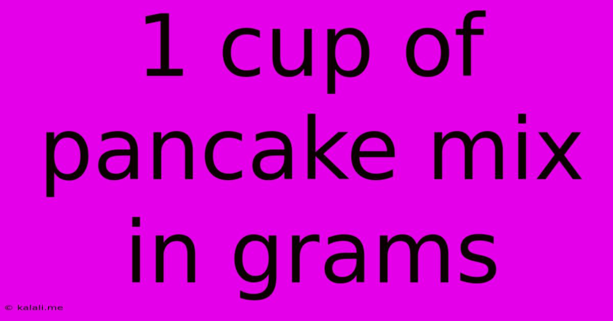 1 Cup Of Pancake Mix In Grams
