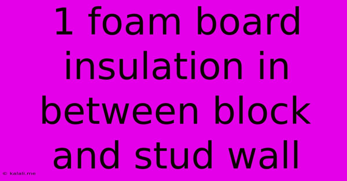 1 Foam Board Insulation In Between Block And Stud Wall