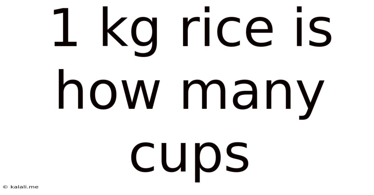1 Kg Rice Is How Many Cups