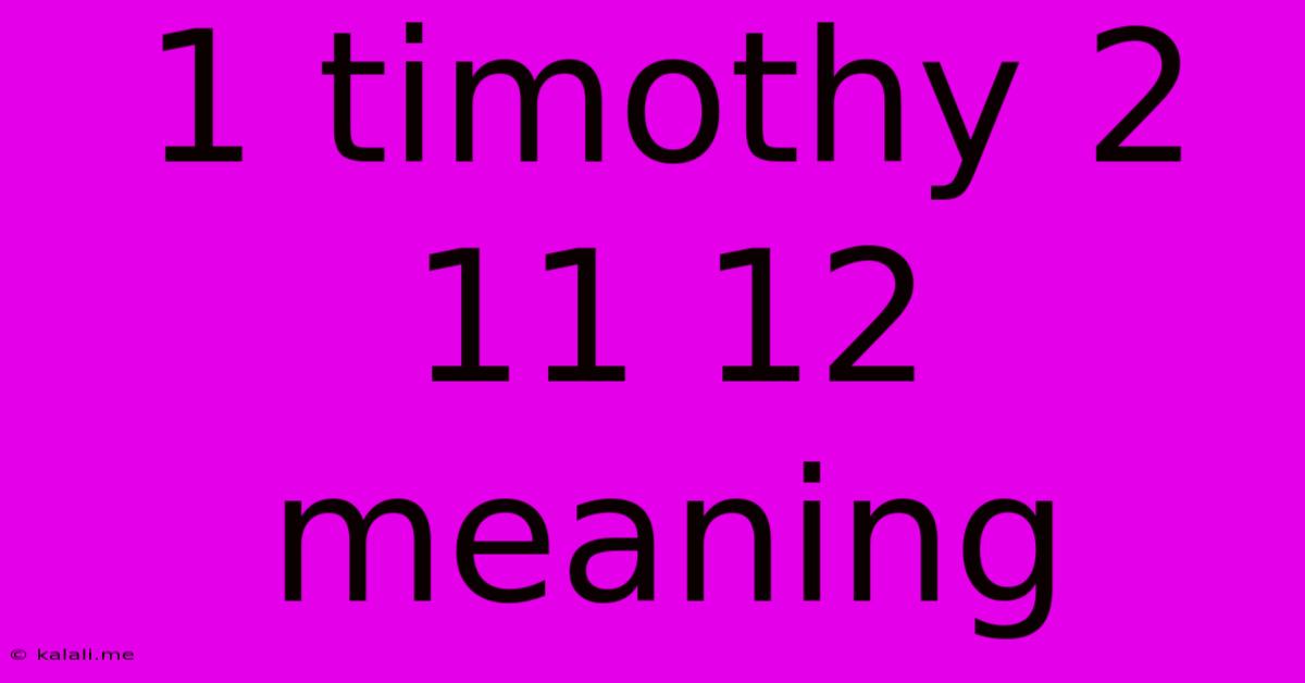 1 Timothy 2 11 12 Meaning
