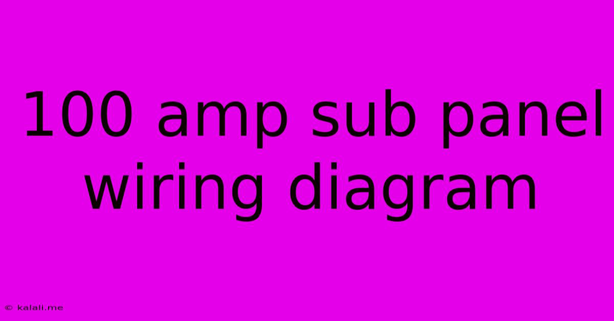 100 Amp Sub Panel Wiring Diagram