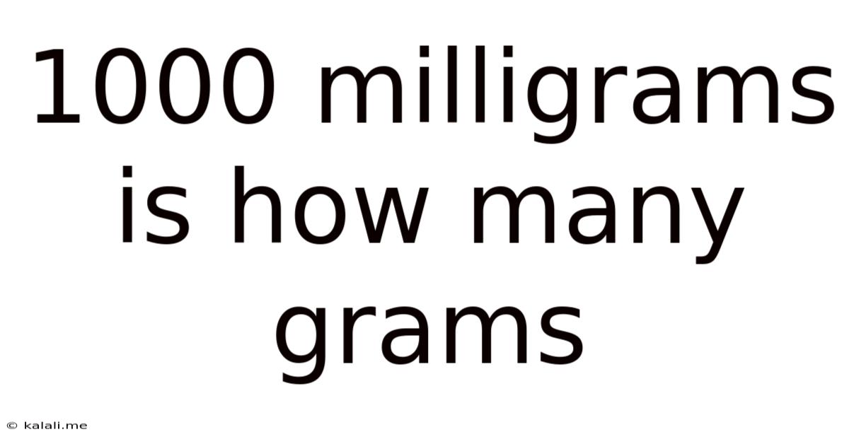 1000 Milligrams Is How Many Grams