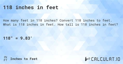 118 In Is How Many Feet