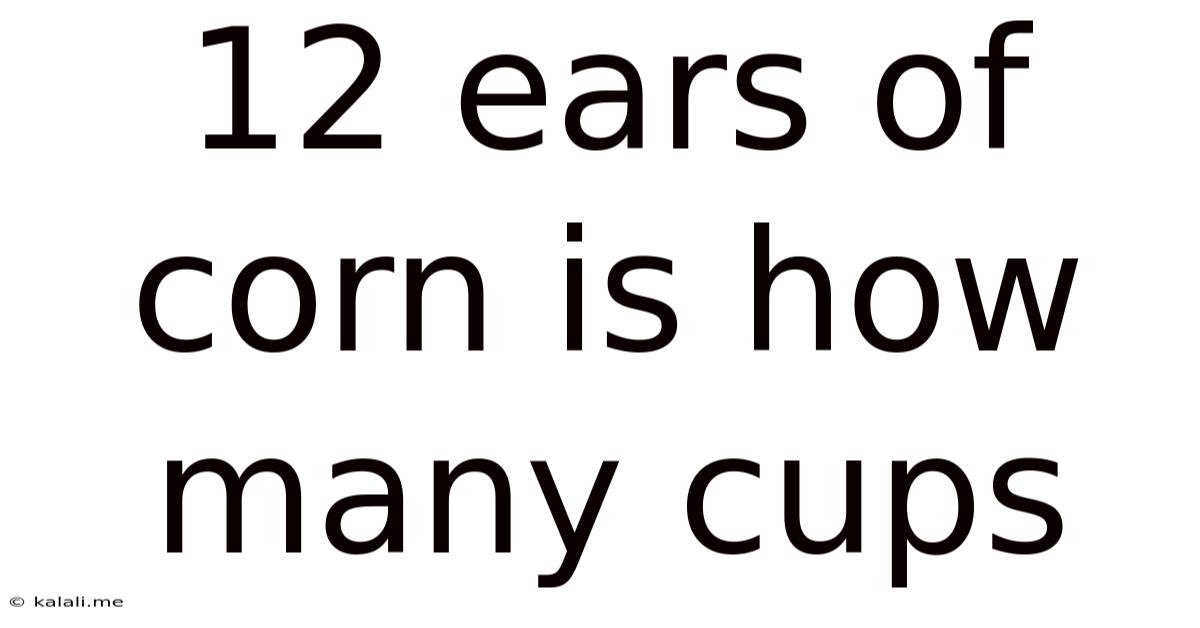 12 Ears Of Corn Is How Many Cups