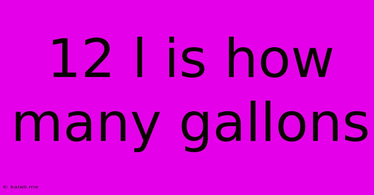 12 L Is How Many Gallons