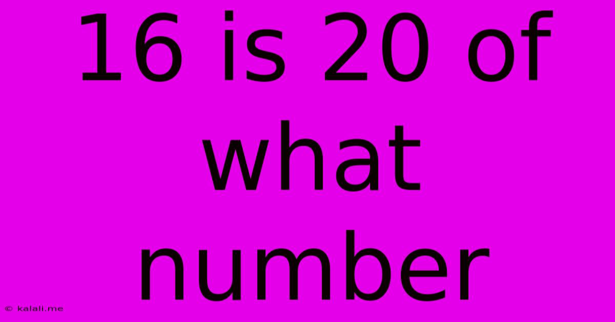 16 Is 20 Of What Number