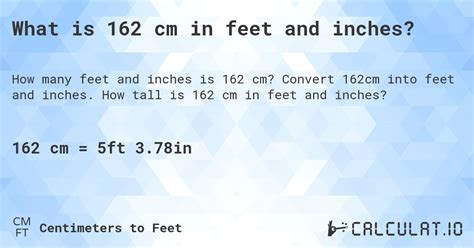 162 Cm In Inches And Feet