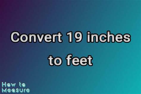 19 Inches Is How Many Feet