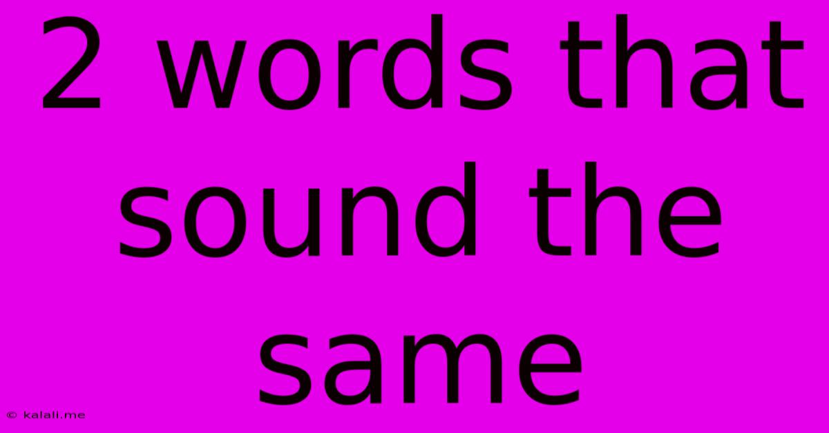 2 Words That Sound The Same