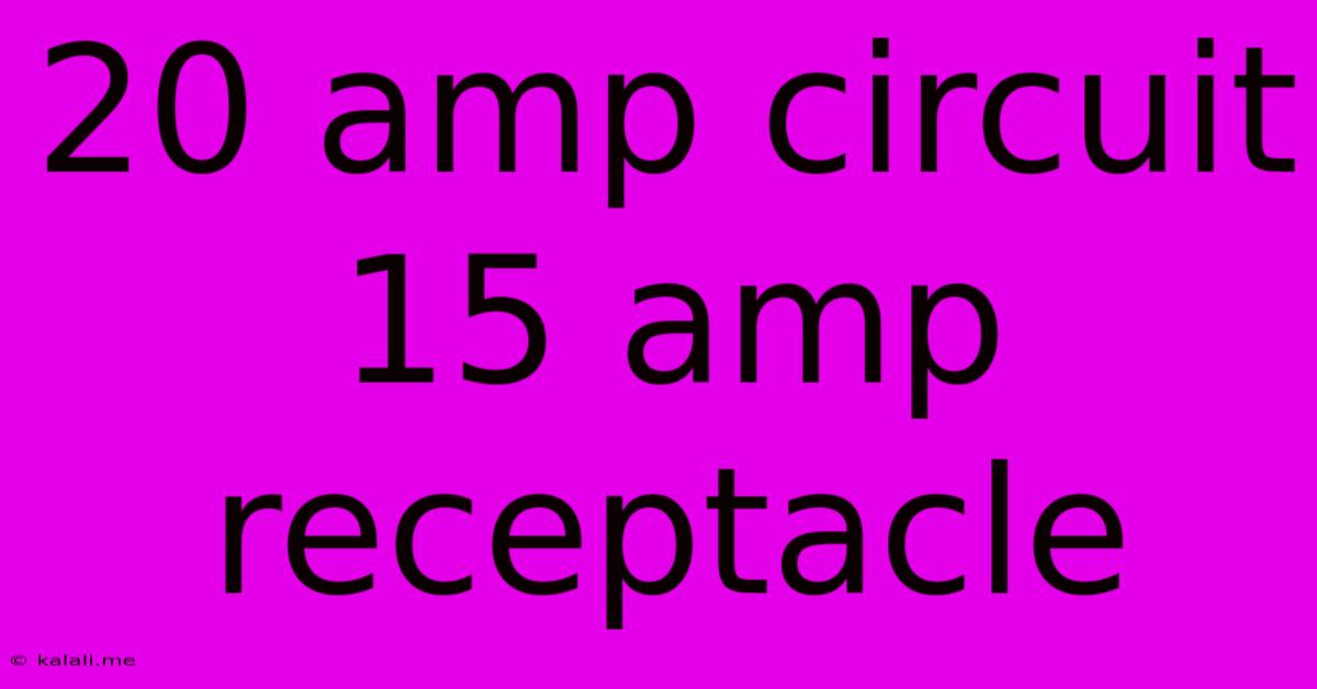20 Amp Circuit 15 Amp Receptacle
