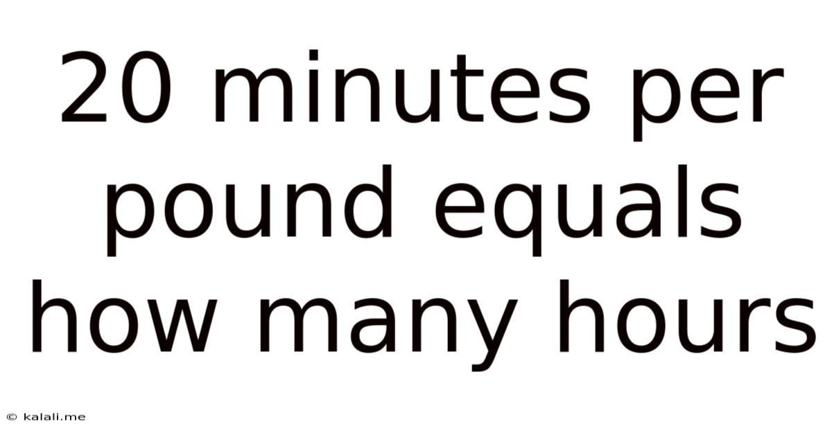 20 Minutes Per Pound Equals How Many Hours