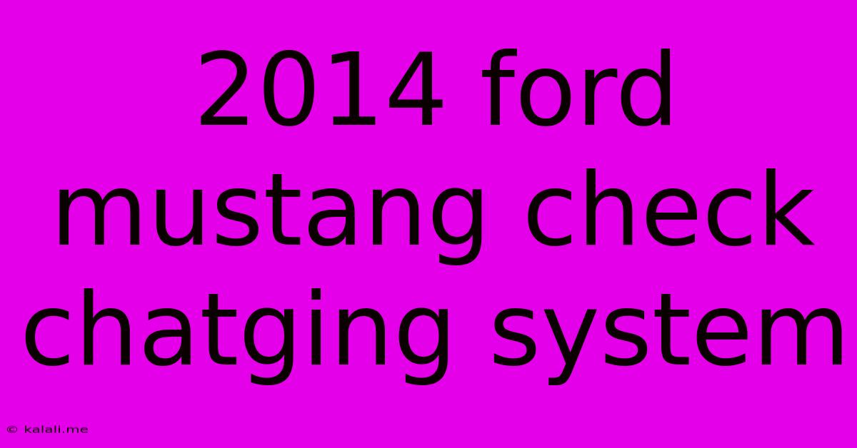 2014 Ford Mustang Check Chatging System