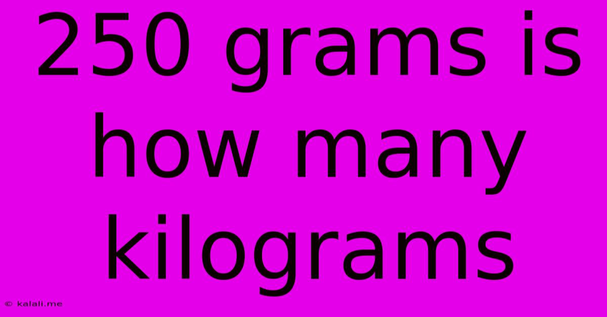 250 Grams Is How Many Kilograms