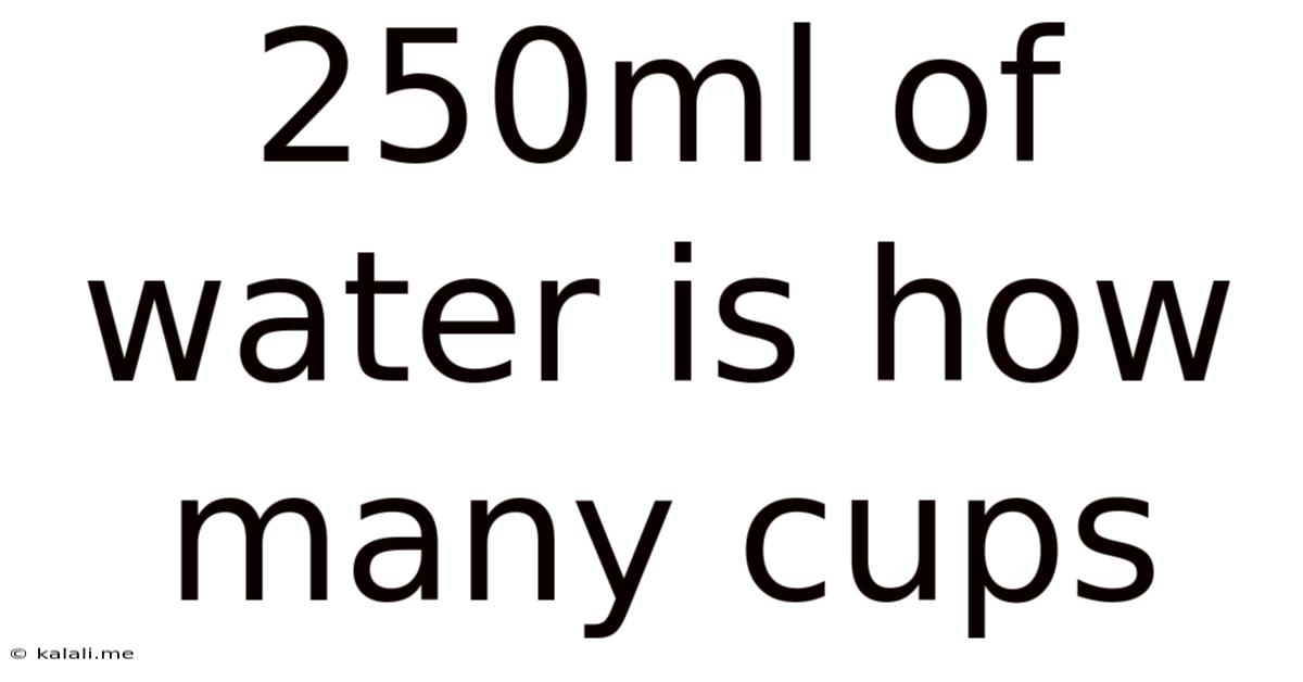 250ml Of Water Is How Many Cups