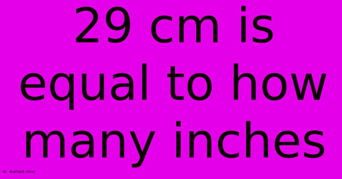 29 Cm Is Equal To How Many Inches