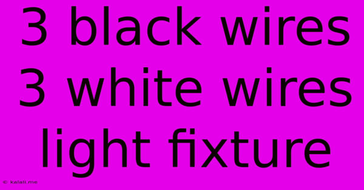 3 Black Wires 3 White Wires Light Fixture