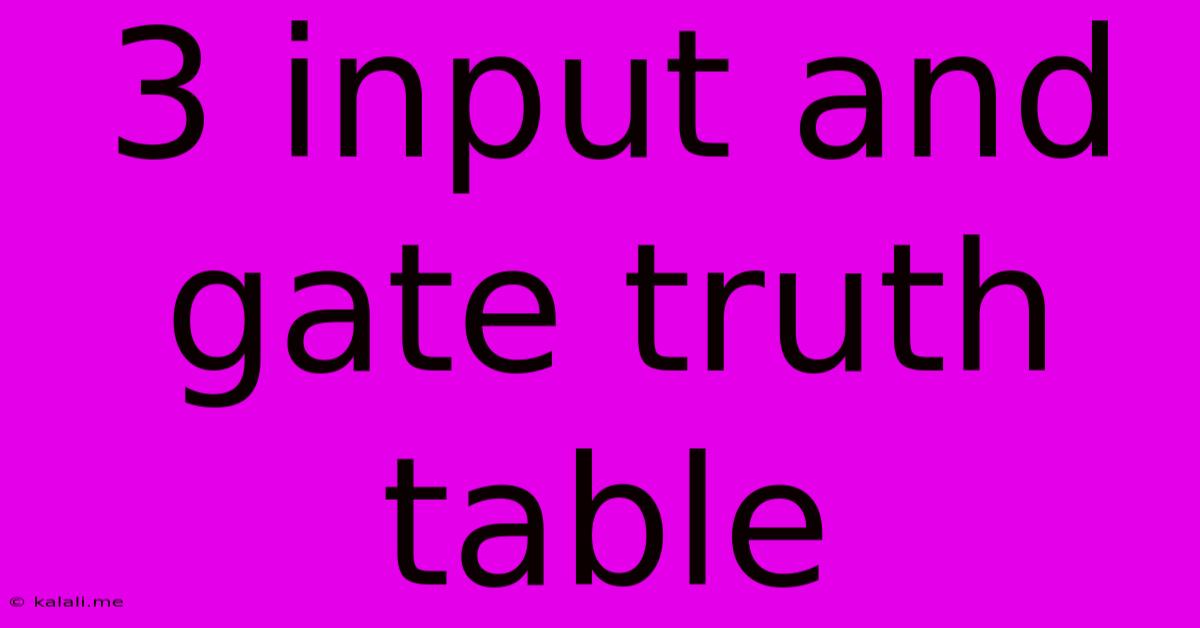 3 Input And Gate Truth Table