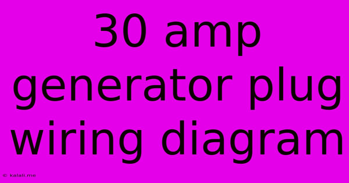 30 Amp Generator Plug Wiring Diagram