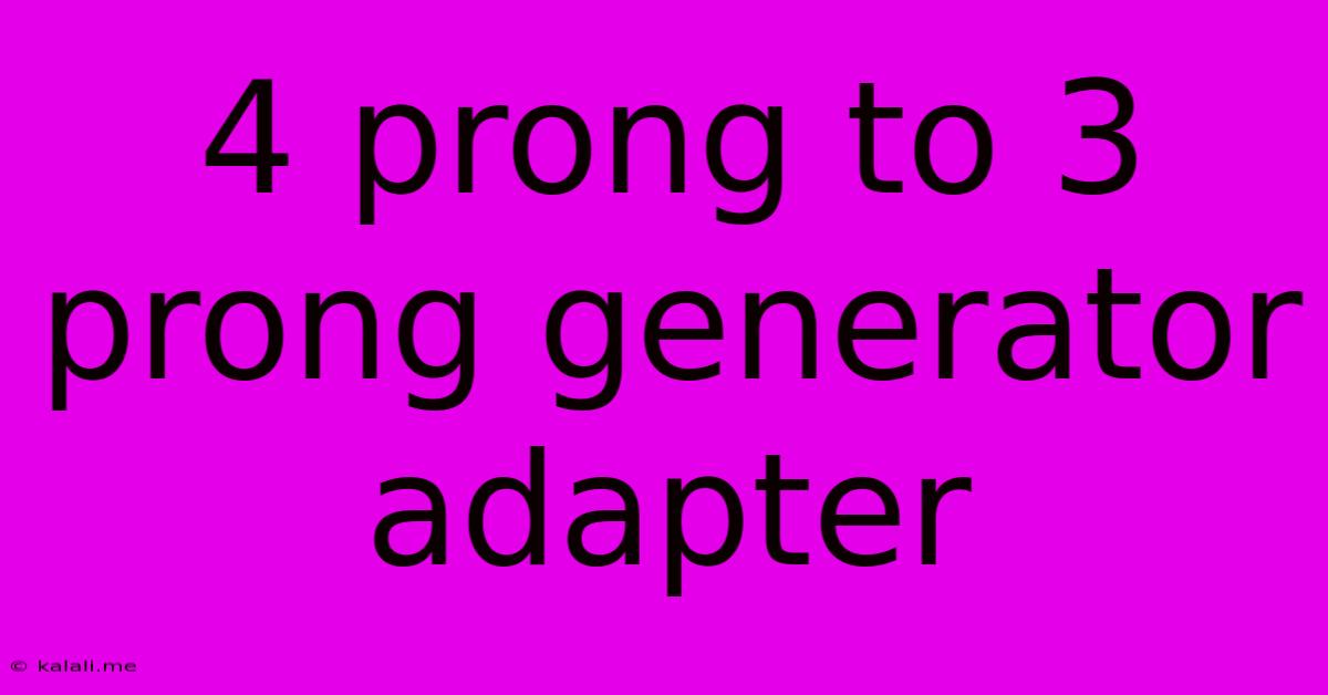 4 Prong To 3 Prong Generator Adapter