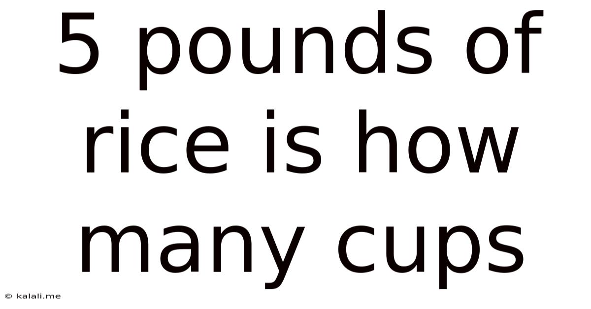 5 Pounds Of Rice Is How Many Cups