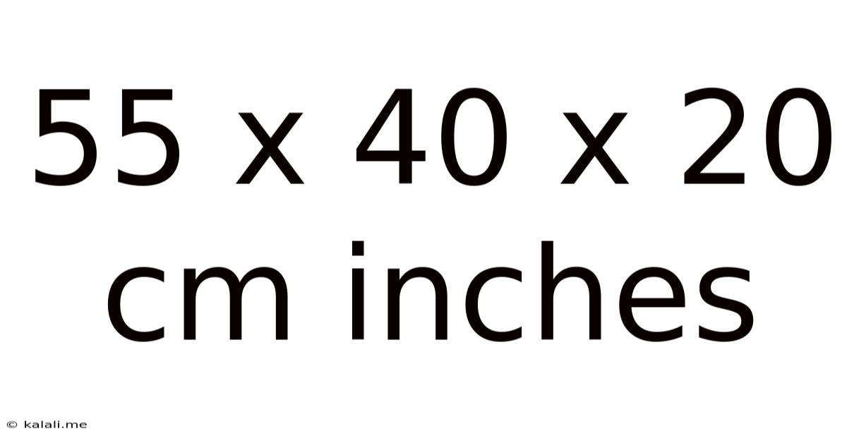 55 X 40 X 20 Cm Inches