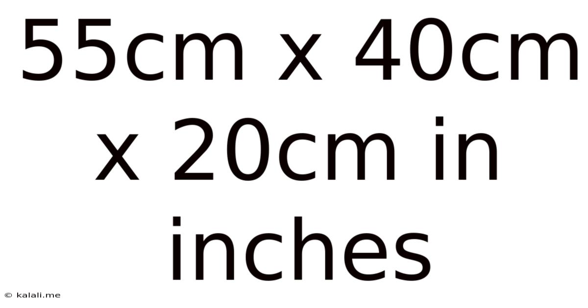55cm X 40cm X 20cm In Inches