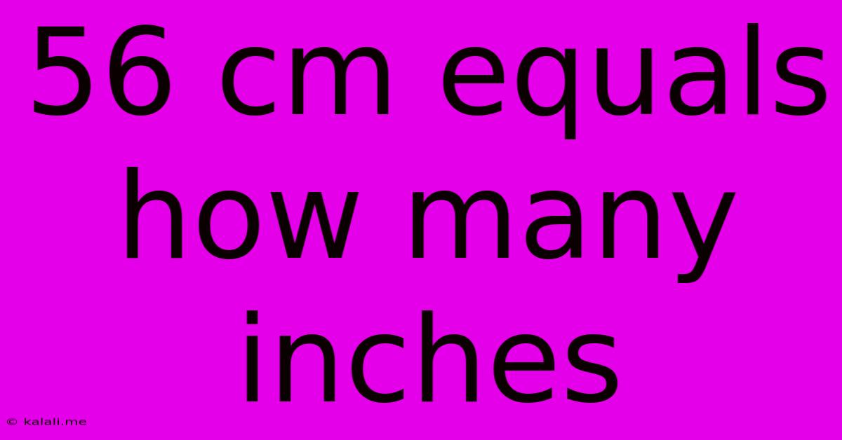 56 Cm Equals How Many Inches
