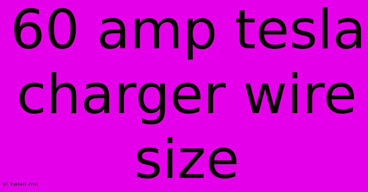 60 Amp Tesla Charger Wire Size