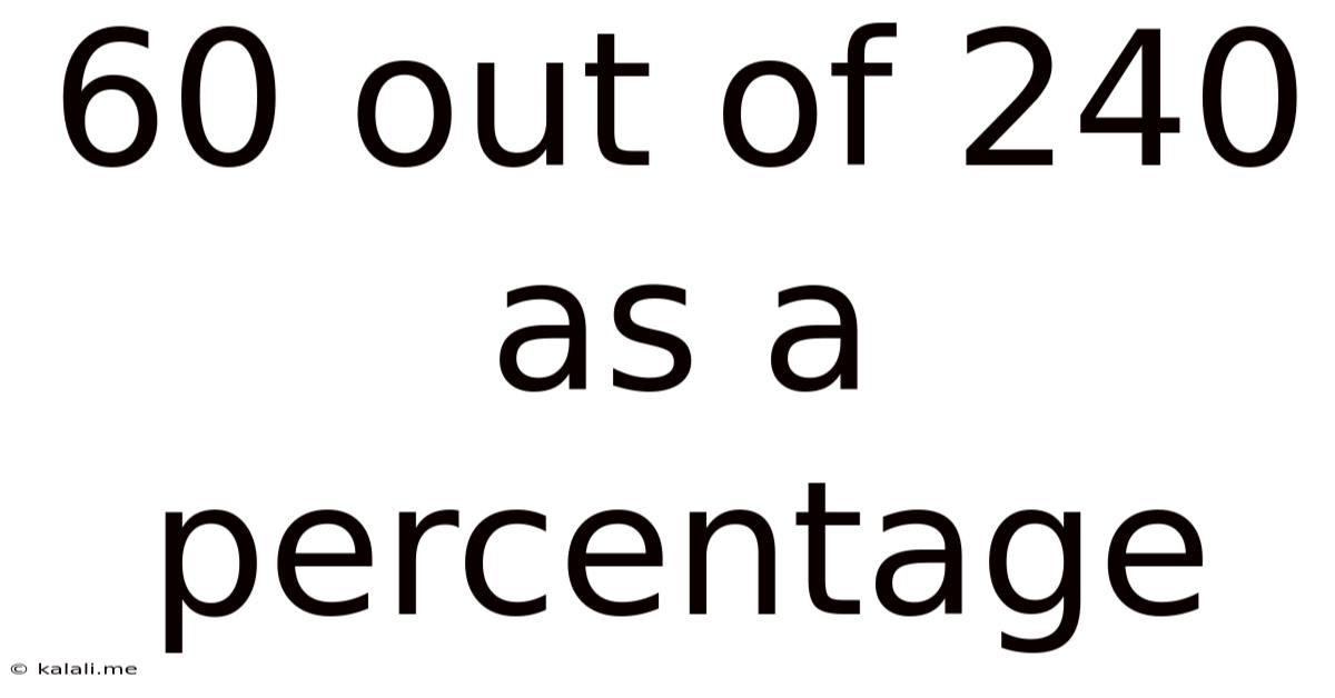 60 Out Of 240 As A Percentage