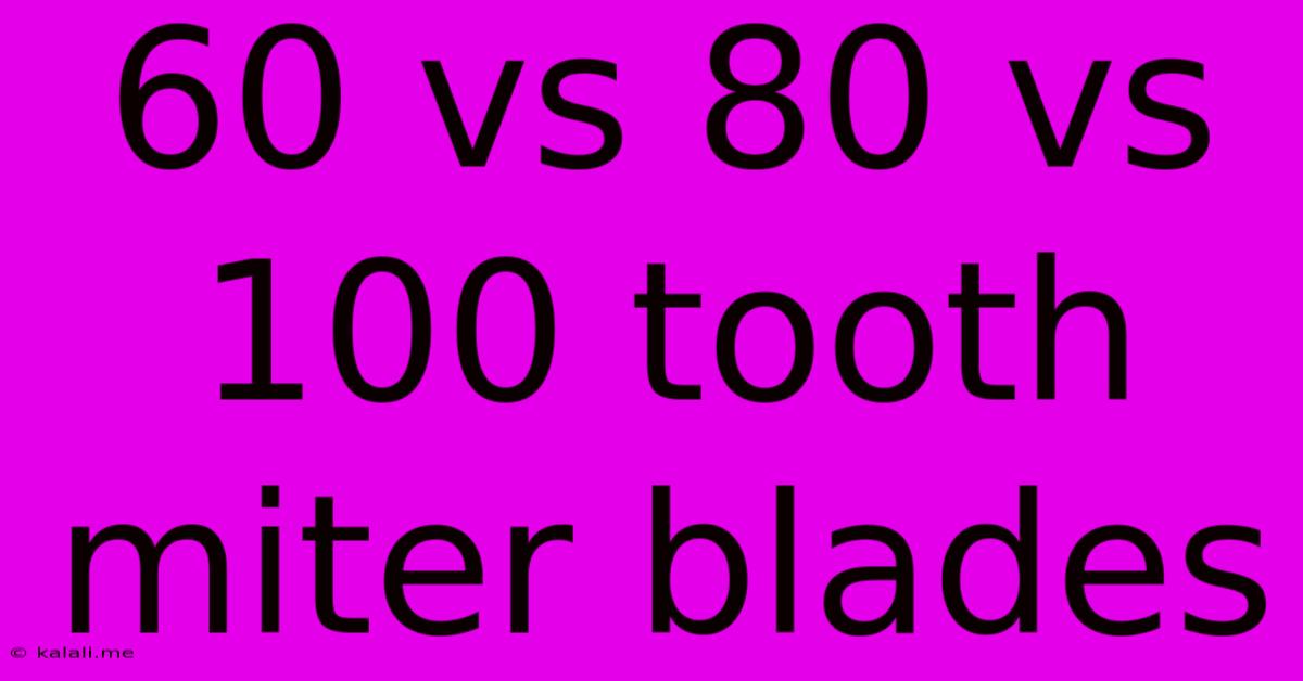 60 Vs 80 Vs 100 Tooth Miter Blades