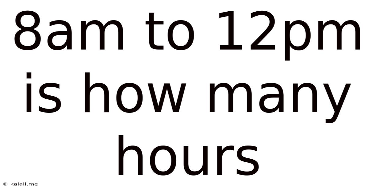8am To 12pm Is How Many Hours