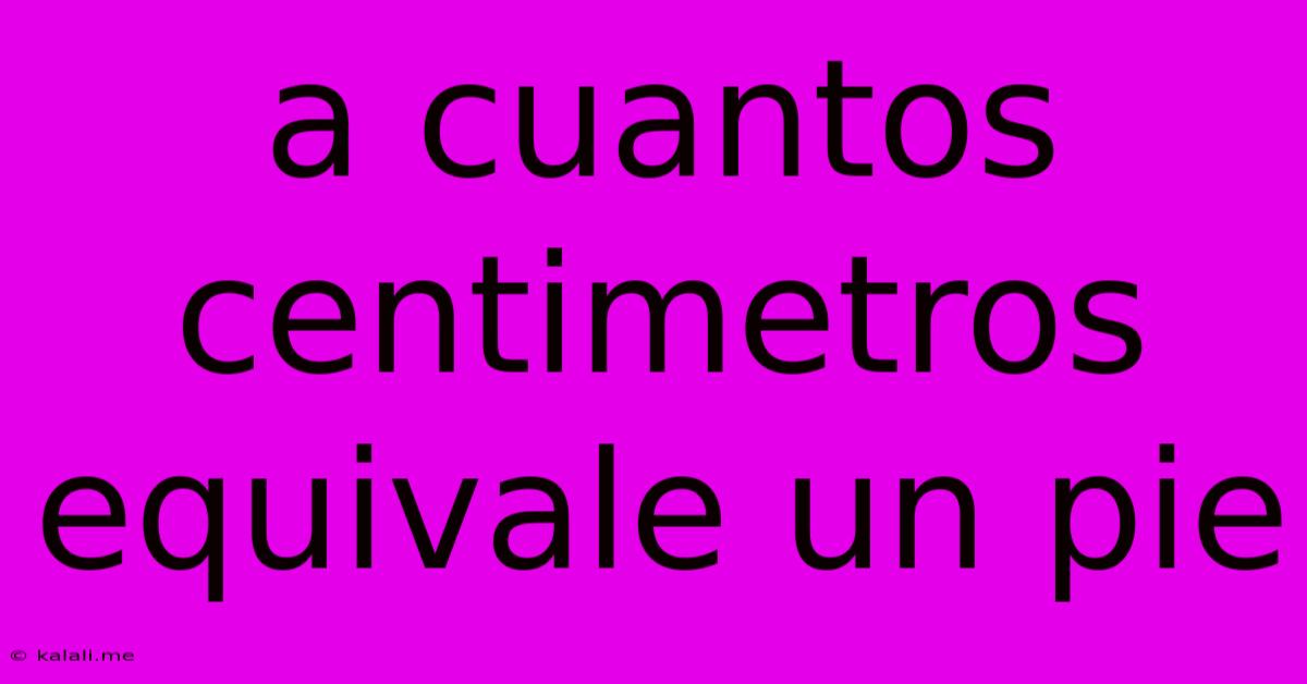 A Cuantos Centimetros Equivale Un Pie