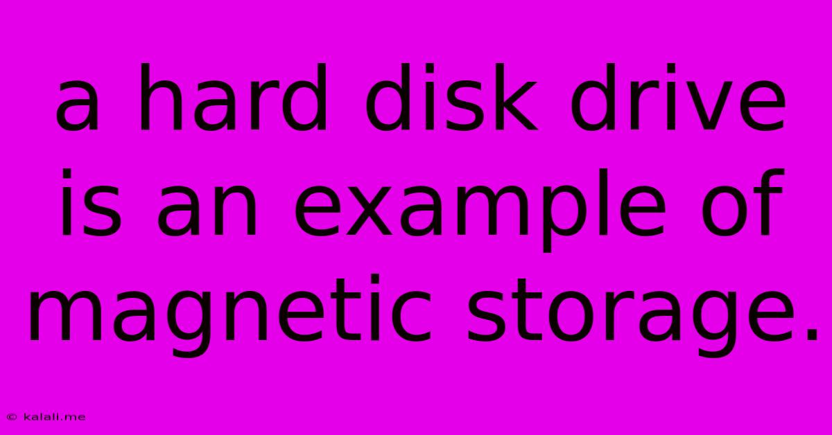 A Hard Disk Drive Is An Example Of Magnetic Storage.