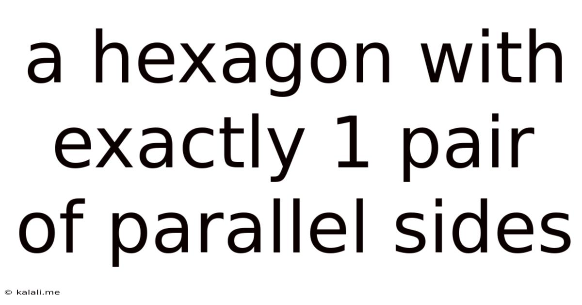 A Hexagon With Exactly 1 Pair Of Parallel Sides