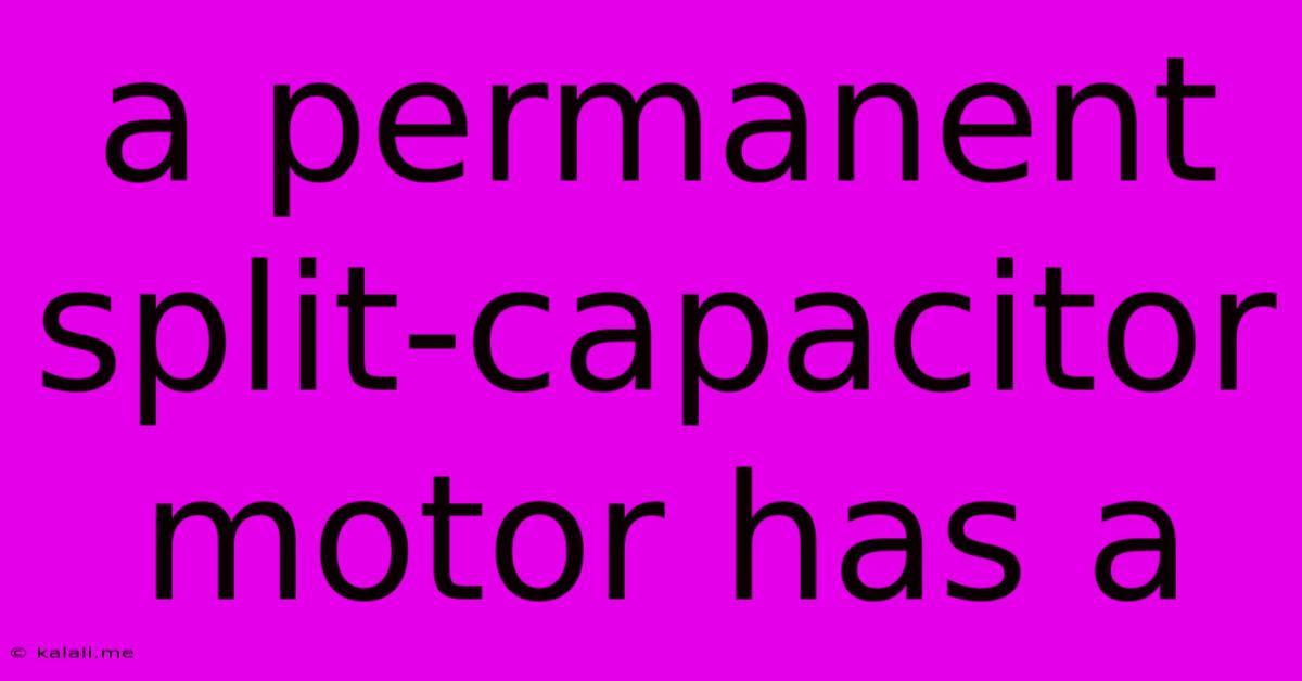 A Permanent Split-capacitor Motor Has A