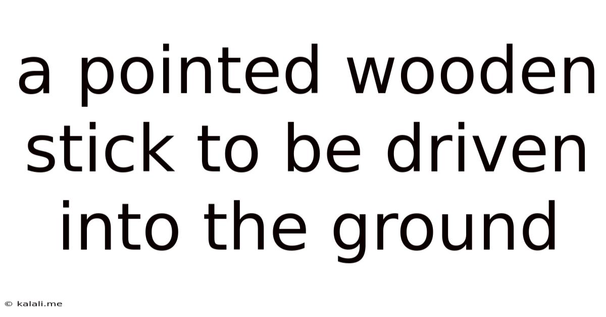 A Pointed Wooden Stick To Be Driven Into The Ground