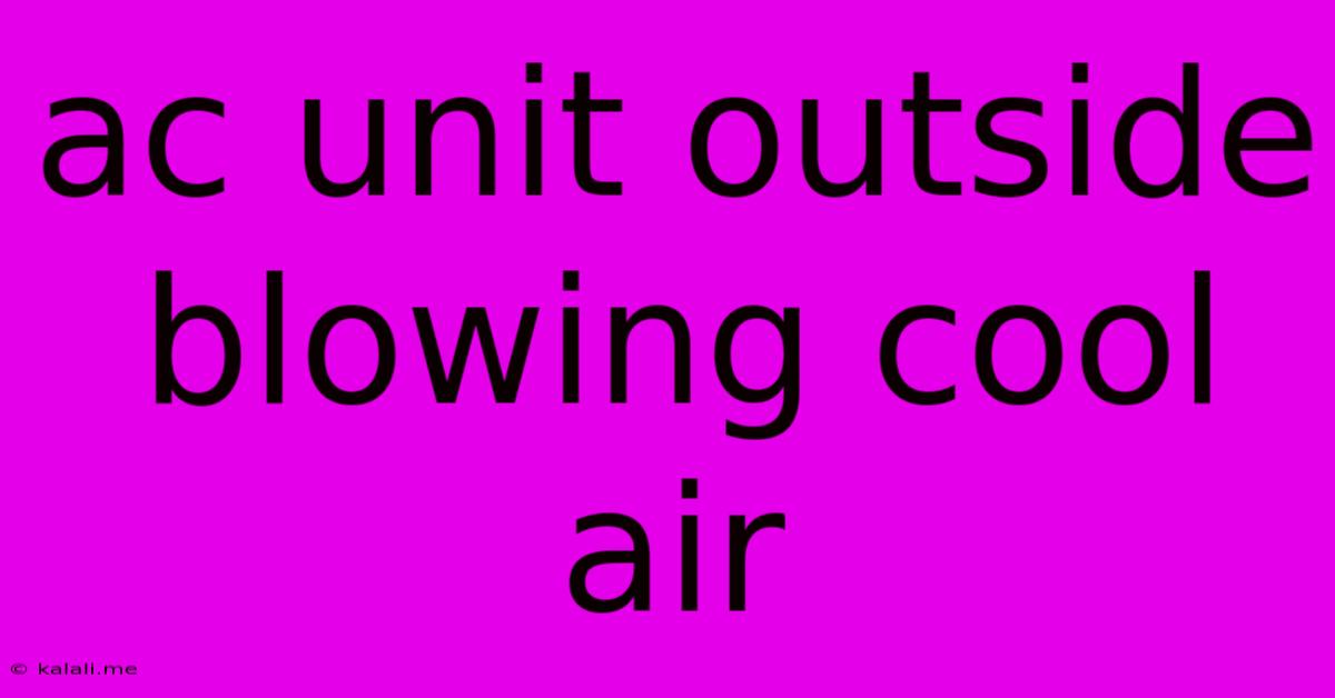 Ac Unit Outside Blowing Cool Air