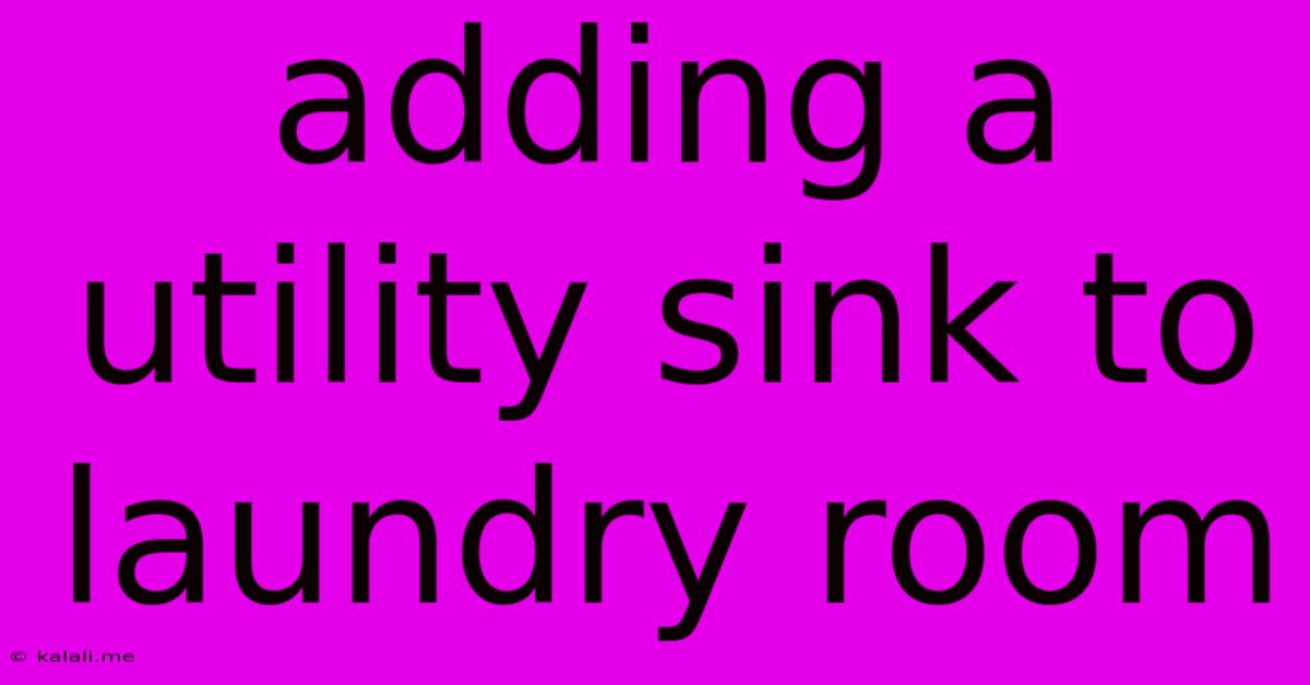 Adding A Utility Sink To Laundry Room