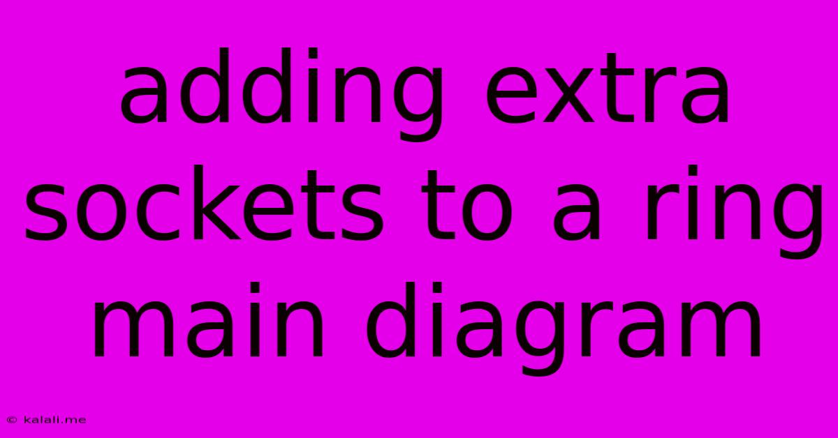 Adding Extra Sockets To A Ring Main Diagram