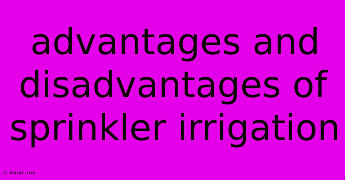 Advantages And Disadvantages Of Sprinkler Irrigation