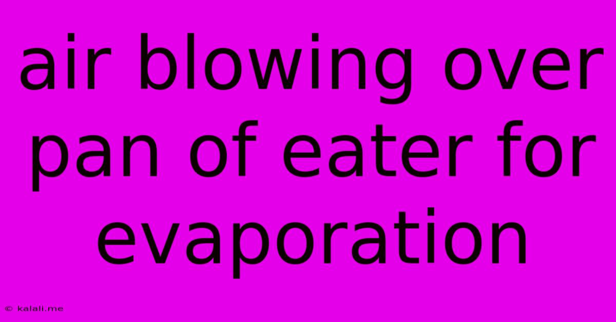 Air Blowing Over Pan Of Eater For Evaporation