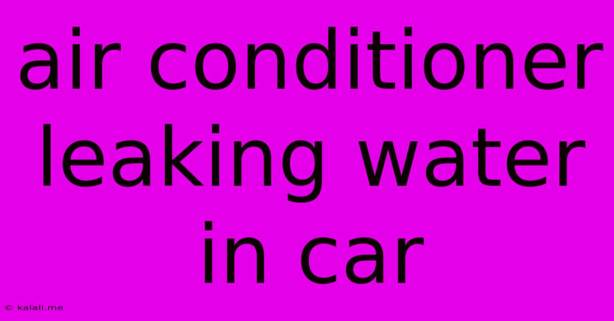 Air Conditioner Leaking Water In Car