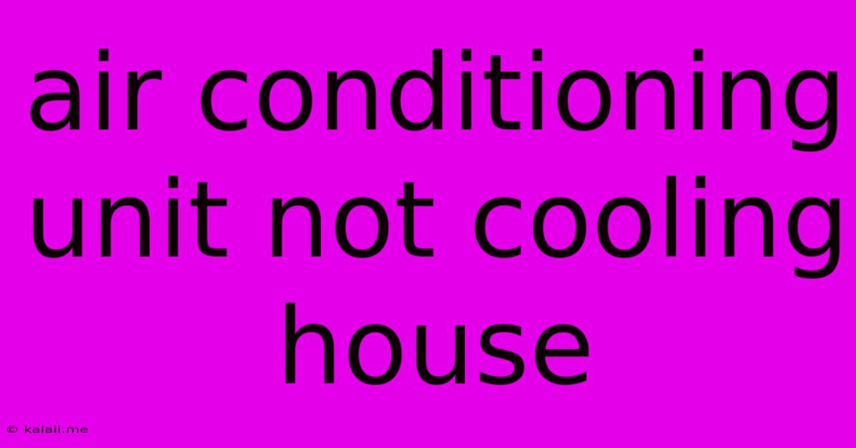 Air Conditioning Unit Not Cooling House