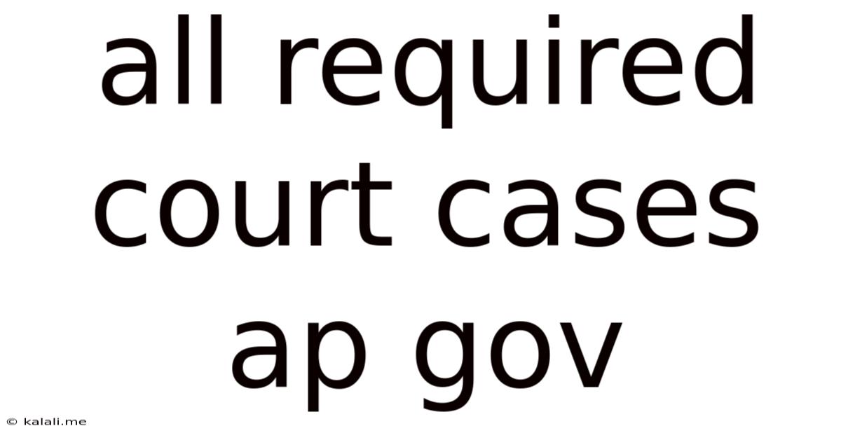 All Required Court Cases Ap Gov