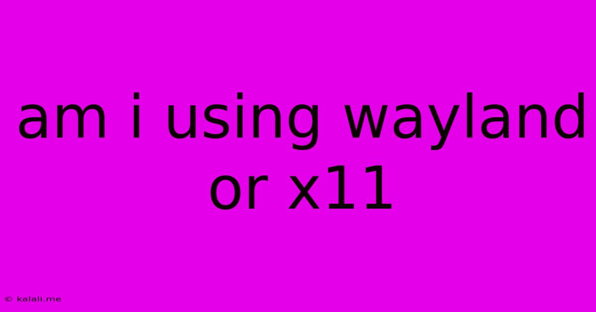 Am I Using Wayland Or X11