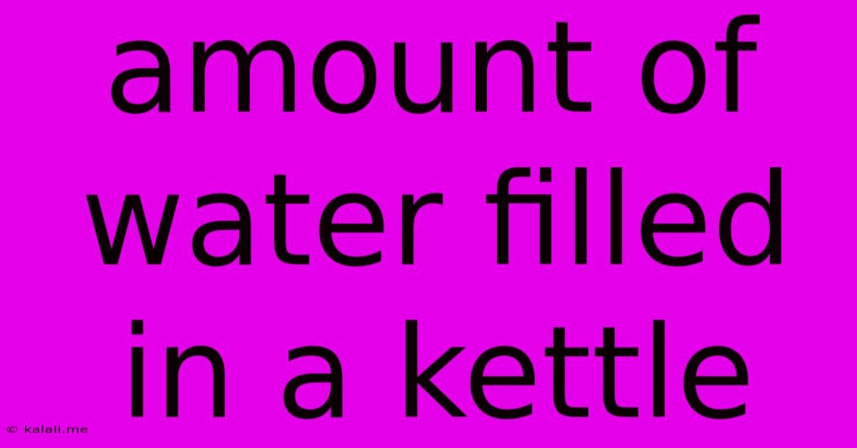 Amount Of Water Filled In A Kettle